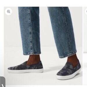 Rothy's Original Slip On Sneaker in Black and Gray Camo Shoes